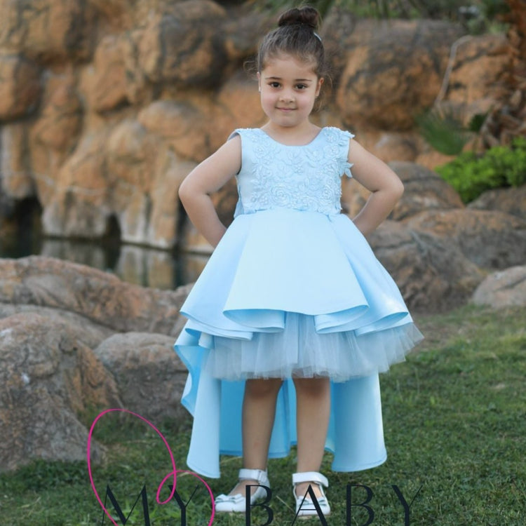 Baby blue Lace Mother Daughter Matching Dresses for party